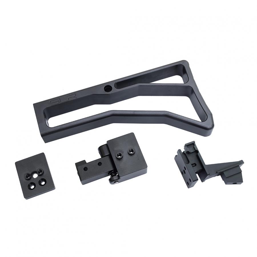 (SLR-SK01-BK) SLR Airsoftworks AK Billet Stock Assemble with Folding and Fixed Stock Adaptors